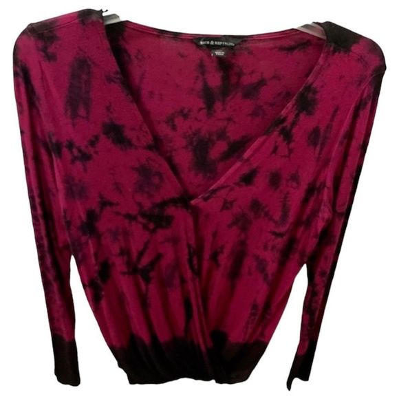 Rock & Republic Tie Dye Ombré Faux
Wrap Long Sleeve Top - XS - Picture 1 of 5